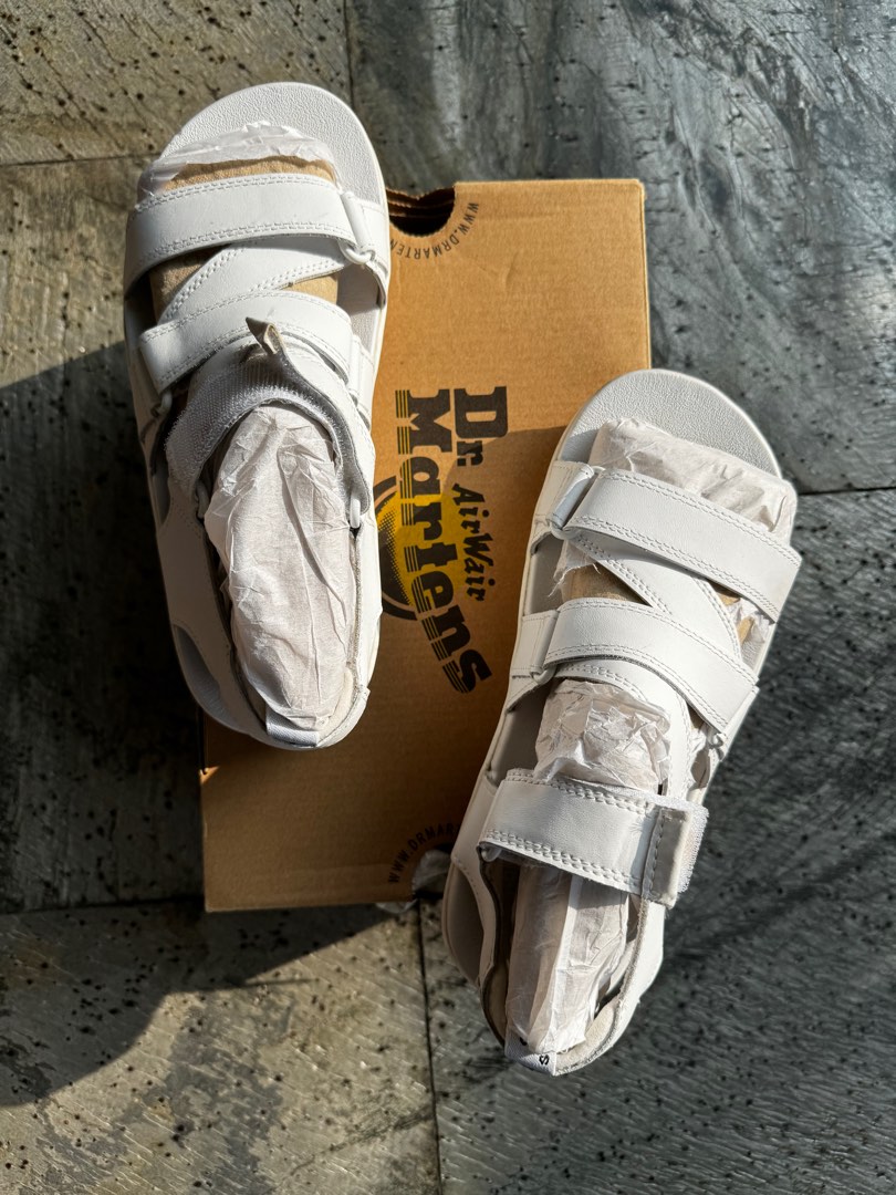 Dr. Martens Redfin White Leather Sandals Women s Fashion