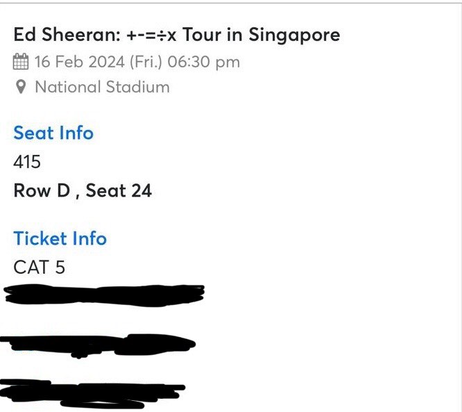 Ed Sheeran Singapore 2024 tour, Tickets & Vouchers, Event Tickets on