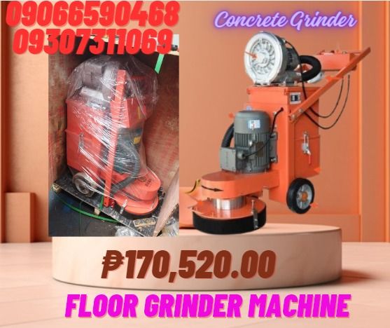 Floor Grinder concrete grinder machine (Category: Construction Tools & Equipment) located in Caloocan City. Submitted by rochelleflores356-82603 (Listing ID 1281439849, Image 1). Description: Weight 130 KGS 286 LBS Voltage 380 V 380 V Power 3 KW 4 HP Levelling Depth 1-3 mm 0.25-0.76 in Cleaning Path 380 mm 96.4 in Dust Collection Power 0.75 KW 1 HP Dust Collection Capacity 17 L 3.74 Gal Dust Collection Power 0.75 KW 1 HP Production 3-5 m 2 /min W