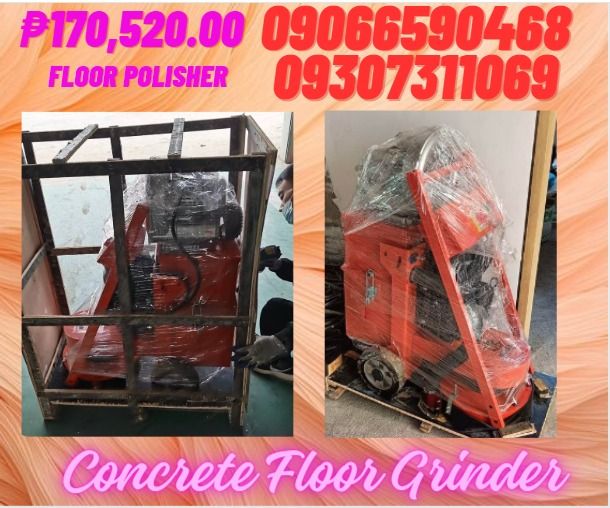 Floor Grinder concrete grinder machine (Category: Construction Tools & Equipment) located in Caloocan City. Submitted by chrisultim10753 (Listing ID 1281439935, Image 1). Description: Weight 130 KGS 286 LBS Voltage 380 V 380 V Power 3 KW 4 HP Levelling Depth 1-3 mm 0.25-0.76 in Cleaning Path 380 mm 96.4 in Dust Collection Power 0.75 KW 1 HP Dust Collection Capacity 17 L 3.74 Gal Dust Collection Power 0.75 KW 1 HP Production 3-5 m 2 /min Warranty 