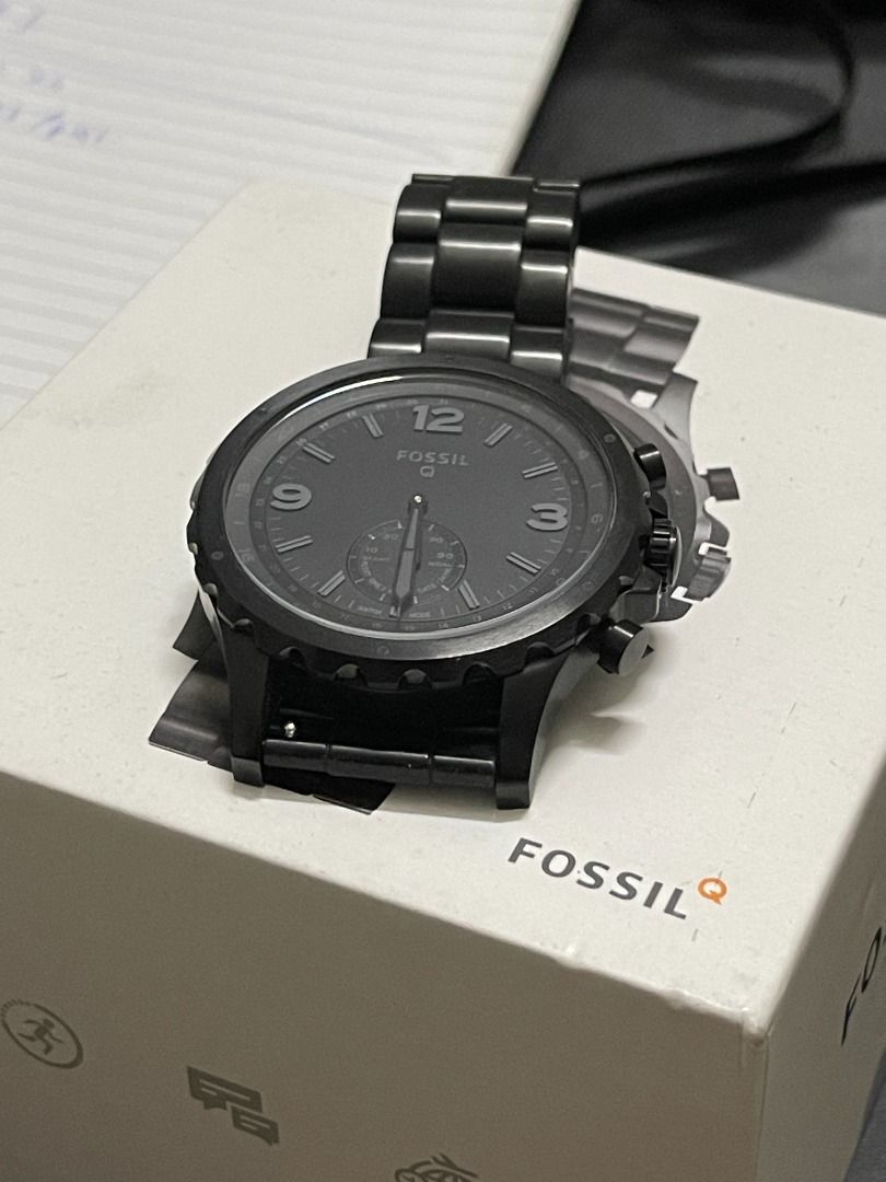 Fossil Nate FTW1115 Hybrid Watch Black Stainless Steel