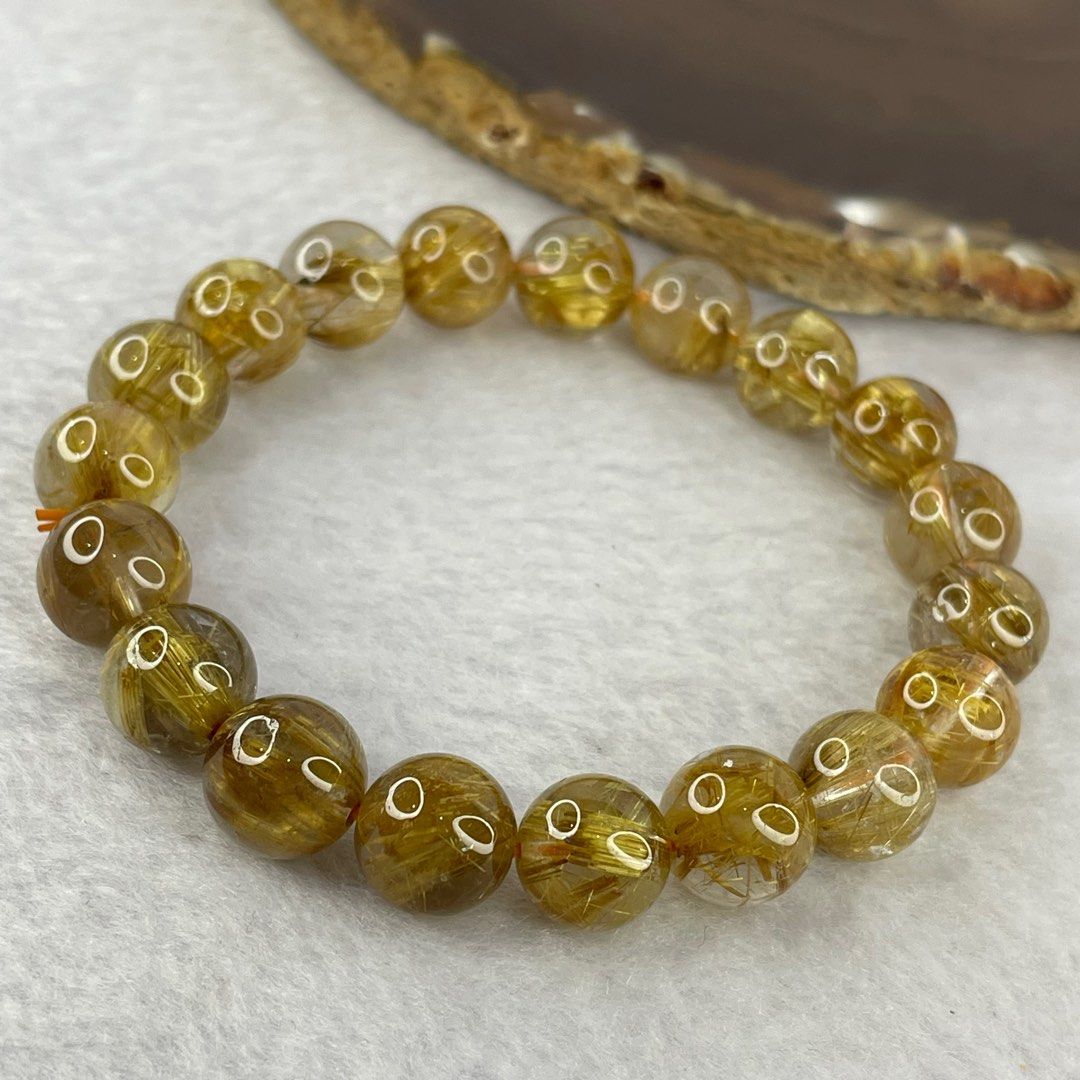Good Grade Natural Golden Rutilated Quartz Beads Bracelet