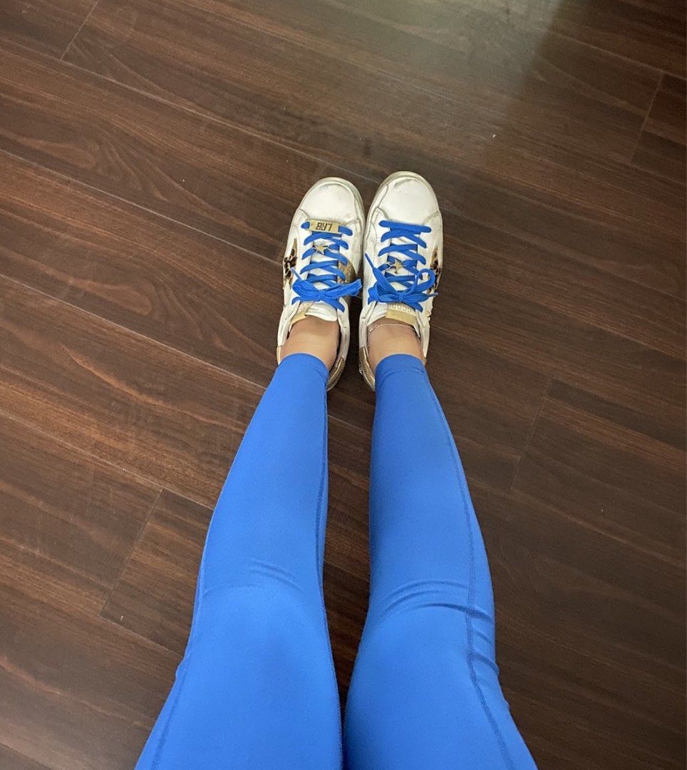 Groove Activewear Basic Compression Tights Leggings in Blueberry (Small) (Category: Activewear) located in Pasig City. Submitted by Bbbb123 (Listing ID 1281516759, Image 2). Description: BNWT SRP: ₱2,695.00 Our price: Less than ₱695.00 Size chart in photos Helping tags: Girlfriend Collective Gymshark Alo Yoga Lululemon Nike Adidas.