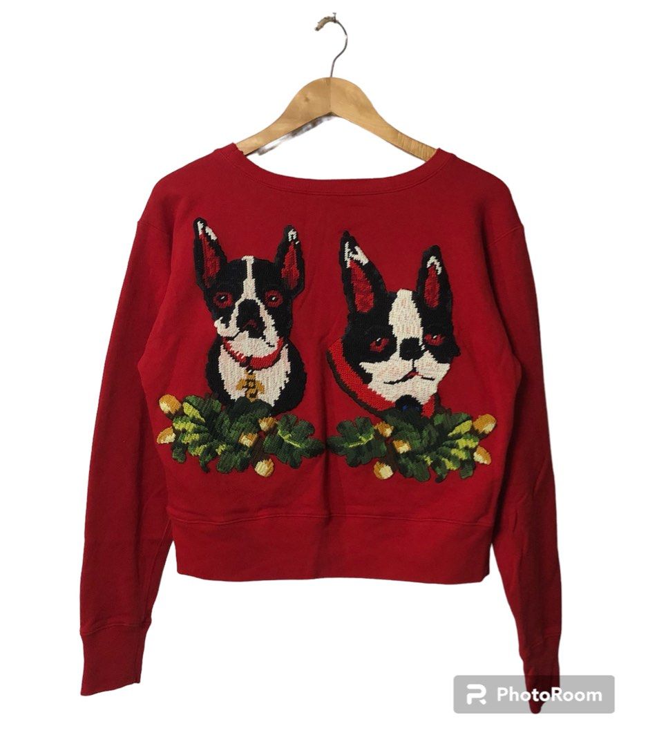 GUCCI RED EMBROIDERED SWEATSHIRT