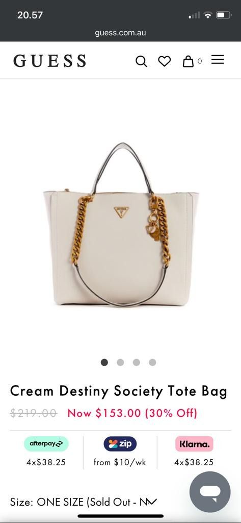 Guess tas cheap afterpay