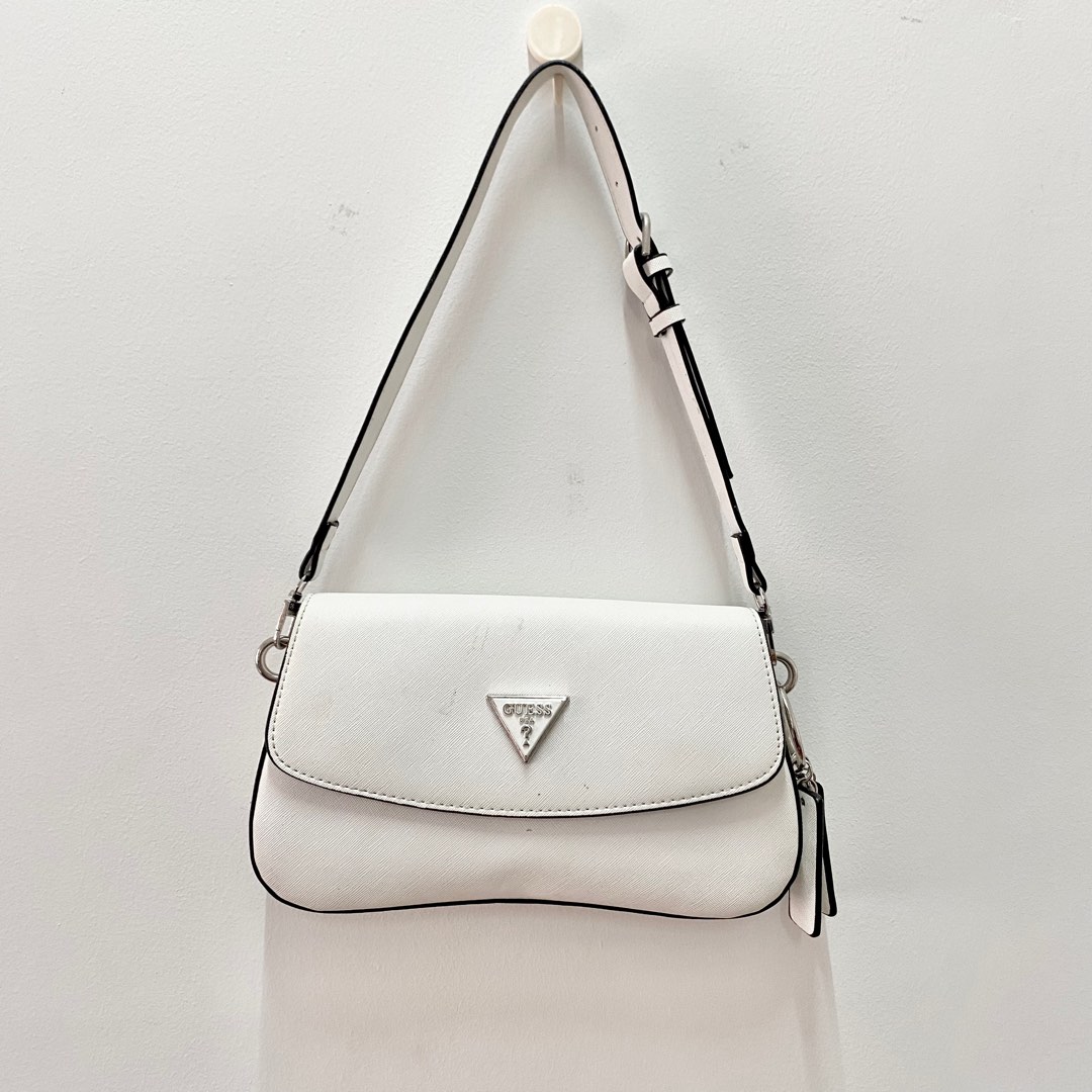 Guess cordelia flap shoulder bag white Clearance