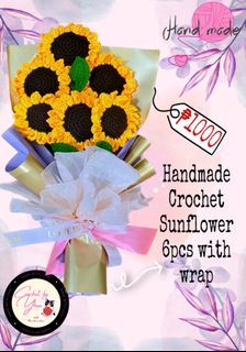 Handmade crochet flower bouquet