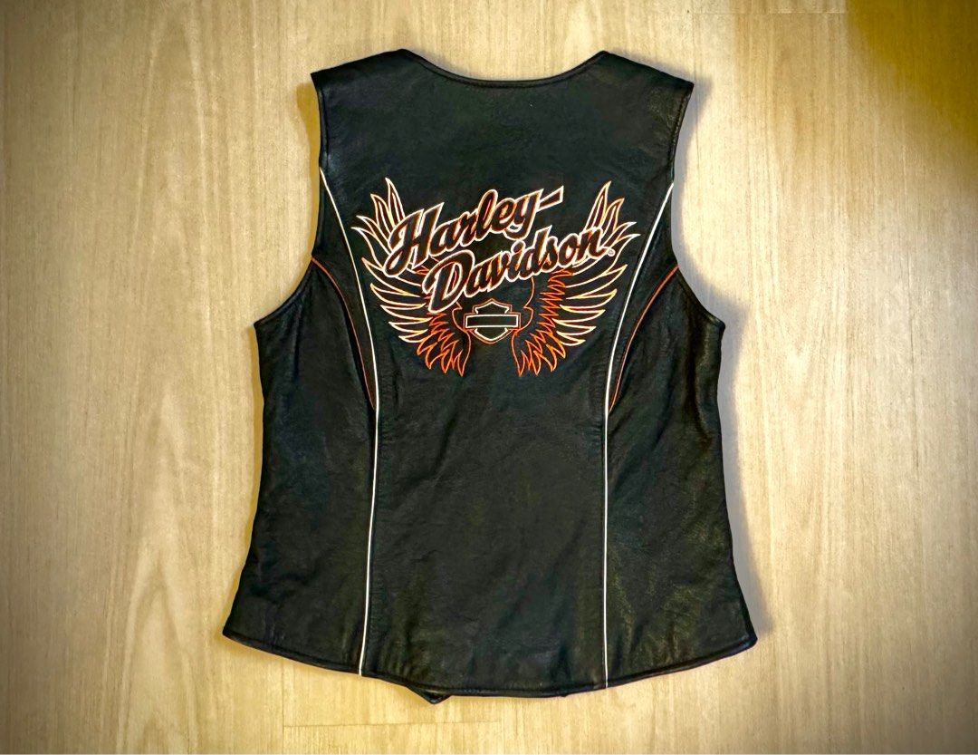 Womens harley discount davidson leather vest