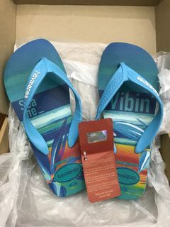 havaianas surf flip flops blue
