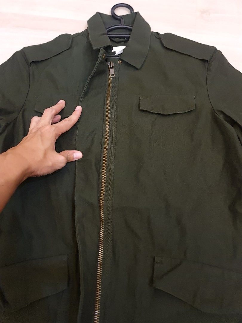 H&m army green jacket top