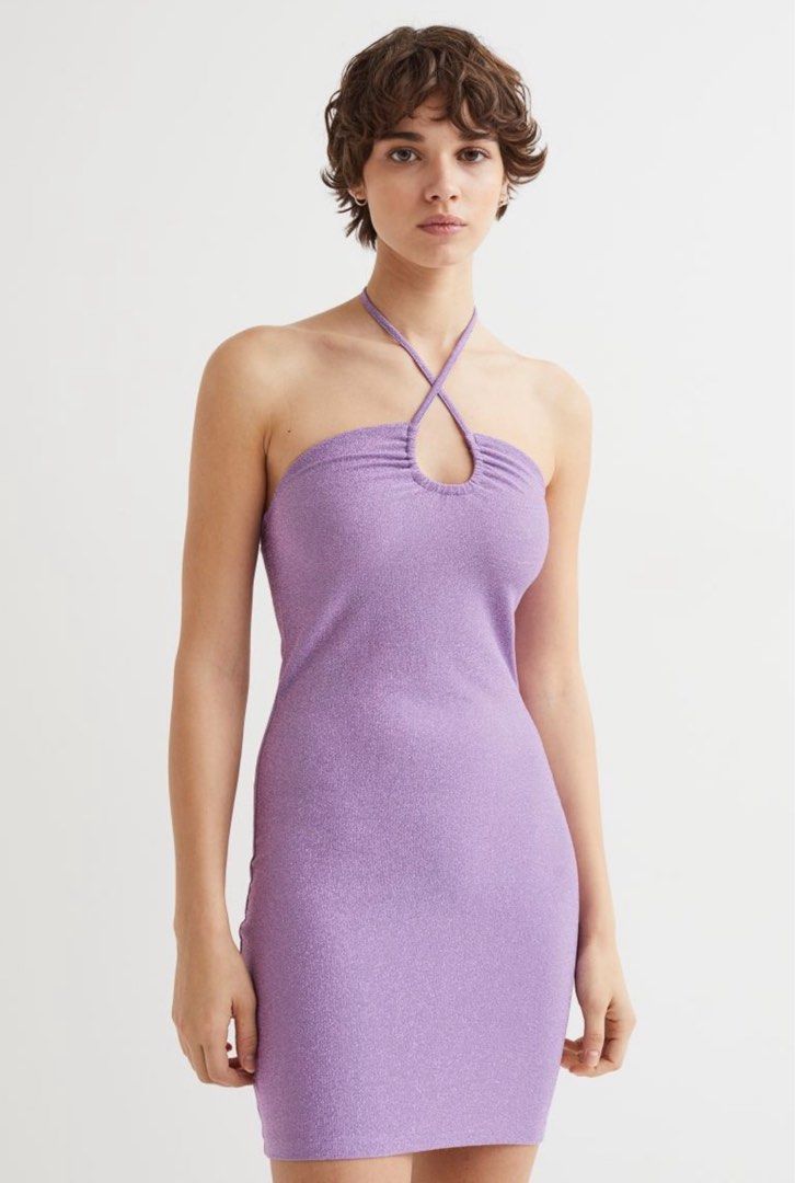 strapless open back dress Portia & Scarlett PS108X Purple Sequin Cocktail Dress – Formalwear Outlet