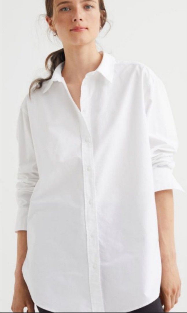 H&m oversized hot sale white shirt
