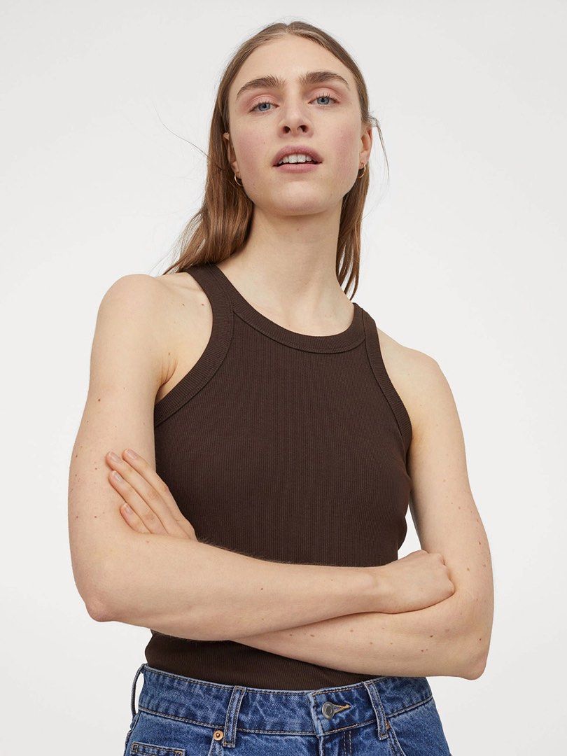 brown vest womens h&m