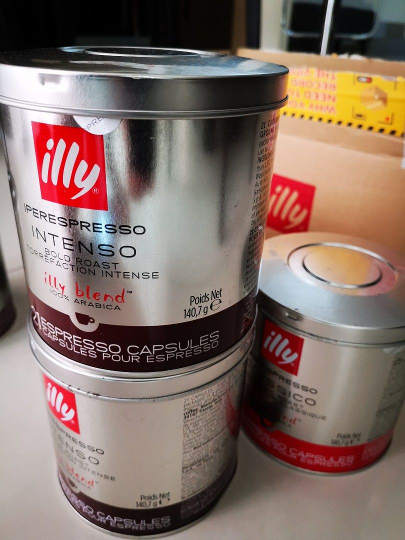 illy empty cans (Category: Coffee & Tea Tableware) located in Petaling Jaya. Submitted by alexstation (Listing ID 1281463673, Image 1). Description: illy empty cans Condition like shown in photos. RM3/cans P/s: the can is empty without coffee capsule inside..