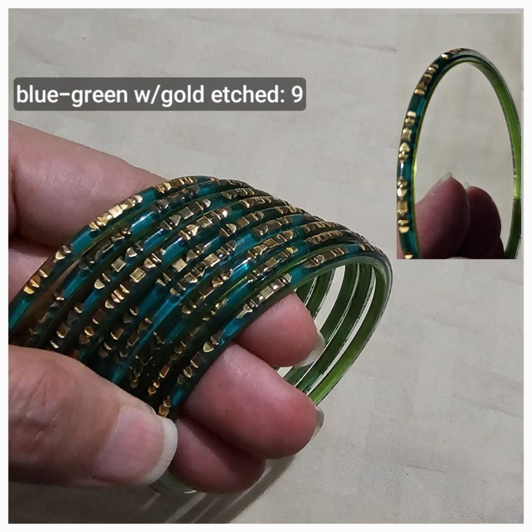 Indian glass bangles of different colours 7 sets lightly used 2