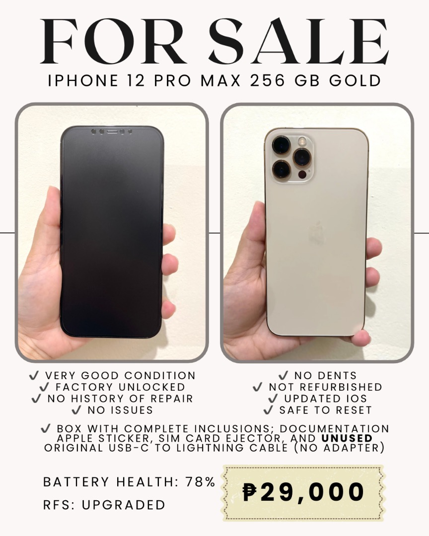 iPhone 12 Pro 128GB Gold - New battery - Refurbished product