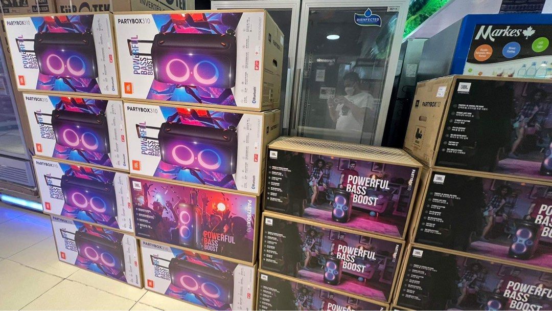 JBL Partybox Speakers🔊 (Category: Soundbars, Speakers & Amplifiers) located in Manila. Submitted by almnantnr (Listing ID 1281550688, Image 1). Description: Note: For Cash Payment Only For Sale! We Have Physical Stores. Note: Cash ONLY! Or COD (charges may applied) JBL PARTY BOX Partybox 110 - 17,990 Partybox 710 - 34,490 Partybox otg Cash 18,290 Partybox encore cash 14,790 Partybox encore party Cash 19,700 1year warranty Parts with 7 days repla