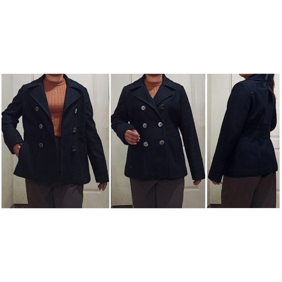 KENNETH COLE BLACK WOOL PEACOAT WINTER JACKET PRELOVED Women s Fashion Coats Jackets and Outerwear on Carousell