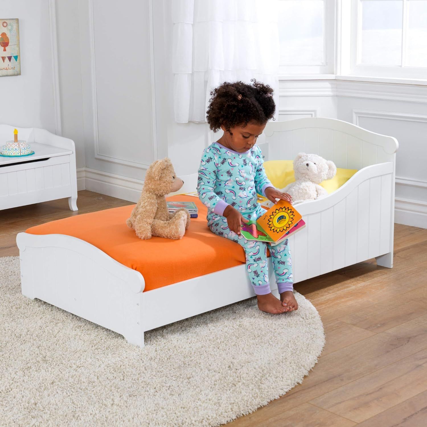 KidKraft Nantucket Wooden Toddler Bed with Wainscoting Detail and