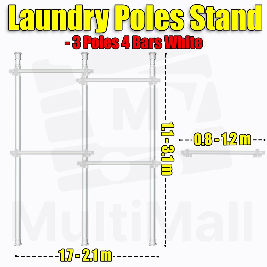 Laundry clearance pole stand
