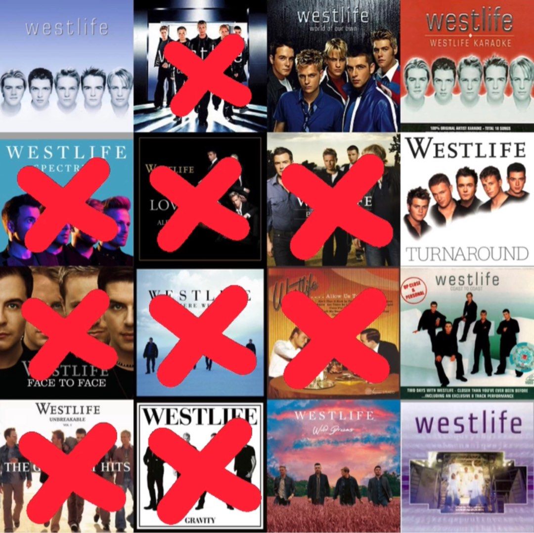 LF: Westlife Studio Albums (Category: CDs & DVDs) located in Valenzuela. Submitted by masterbox001 (Listing ID 1281473504, Image 2). Description: Looking for Studio albums only of Westlife mint or sealed Yung mga naka X meron na po akong nabili .