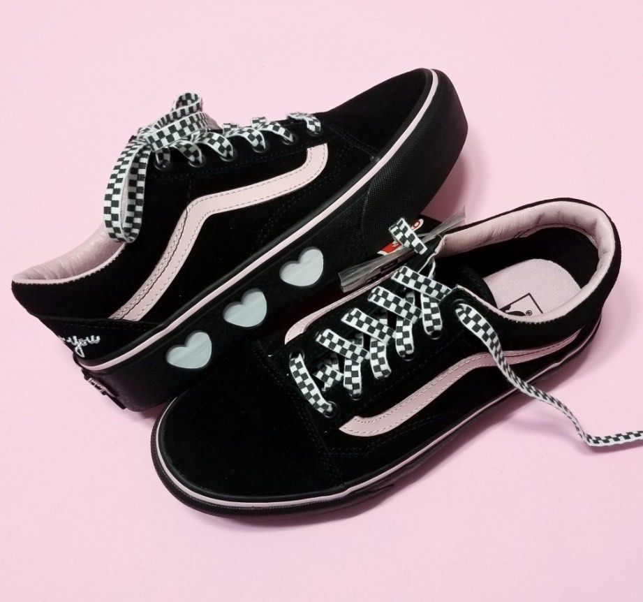Vans x lazy oaf old skool platform black & pink shop shoes
