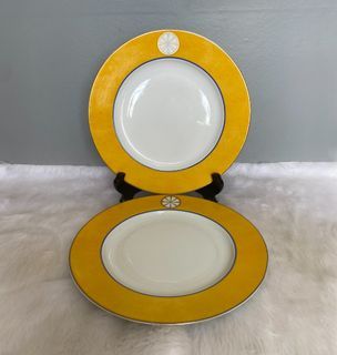 Limoges Lancome Poeme Vintage Yellow Porcelain Plates