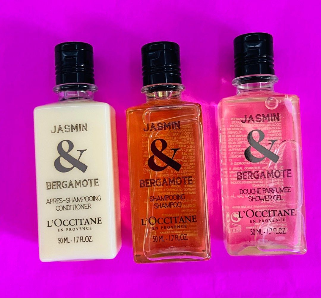 L’OCCITANE JASMIN &BERGAMOTE SHAMPOO& CONDITIONER (Category: Bath) located in Makati City. Submitted by cashfrancefashioncosmetics_ph (Listing ID 1281441127, Image 1). Description: SOLD PER PIECE 300 APRES-SHAMPOO CONDITIONER 50ML SHOWER GEL 50ML -300 Shampoo -50ML .