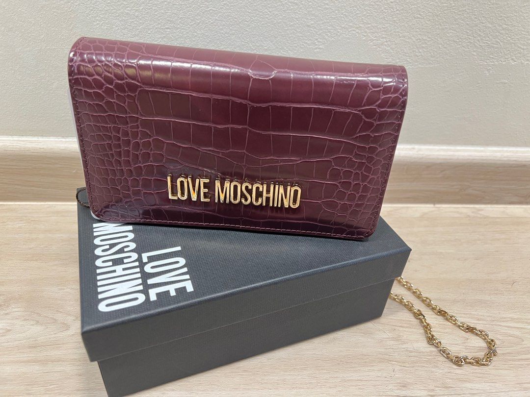 Love Moschino / black velvet animal print small bag SS22 - GALANI BOTTEGA