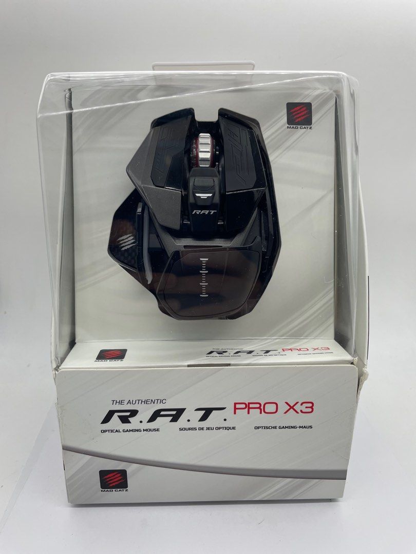 Mad Catz The Authentic R.A.T. PRO X3 wired Gaming Mouse - 16000DPI - 3  Scroll Wheel Ring Options – With extra accessories - On-board memory for 10 