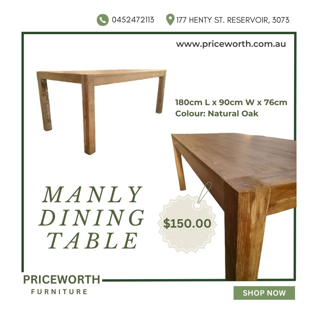 Manly Dining Table, Home & Furniture, Furniture on Carousell