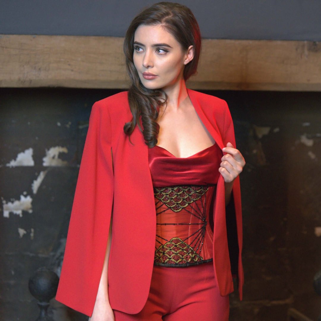 Manteau Blazer Zara Cape Rouge in Red Original Women s Fashion