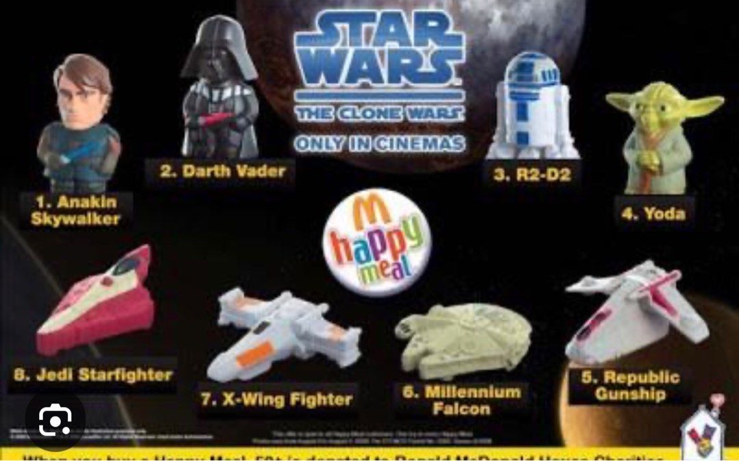 2008 mcdonalds star wars sales toys