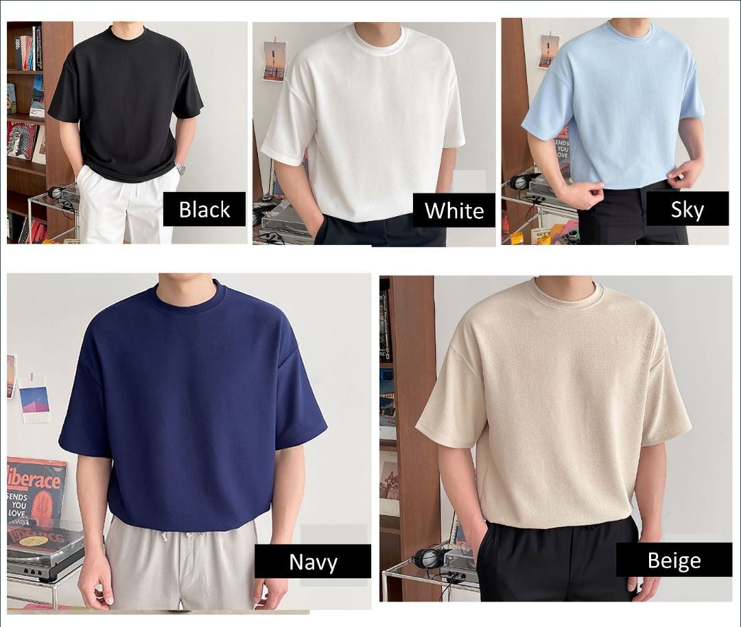 Men s Oversized Tee Men Korean Casual Ice Short Sleeve T shirts