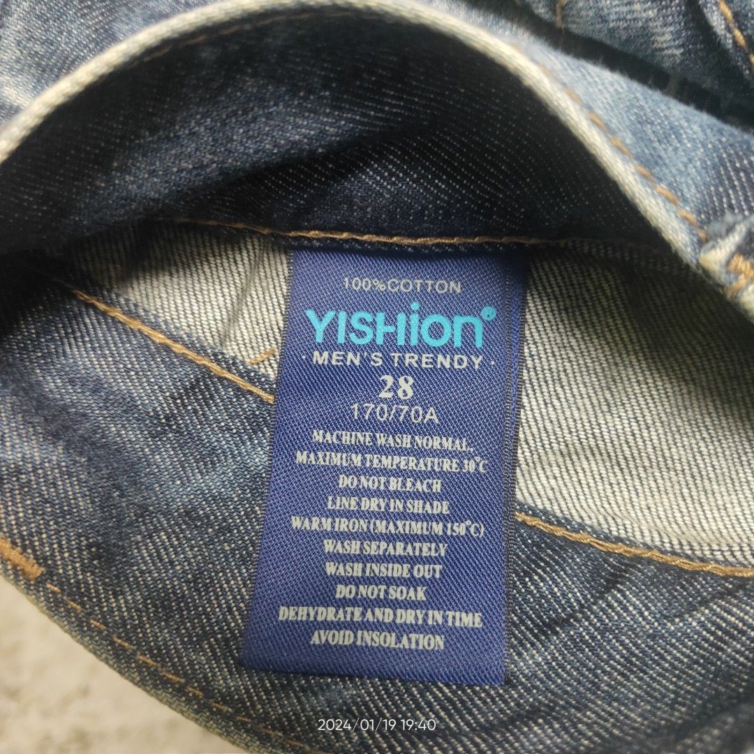 Men s US Size 28 YISHION Jeans Men s Fashion Bottoms Jeans on