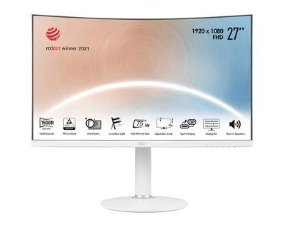 MSI MODERN MD271CPW 27" FHD 75HZ BUSINESS & PRODUCTIVITY CURVED MONITOR (WHITE)