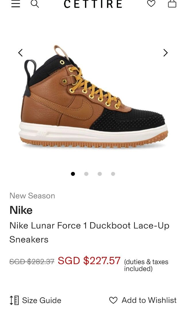 All white lunar force 1 duckboot store