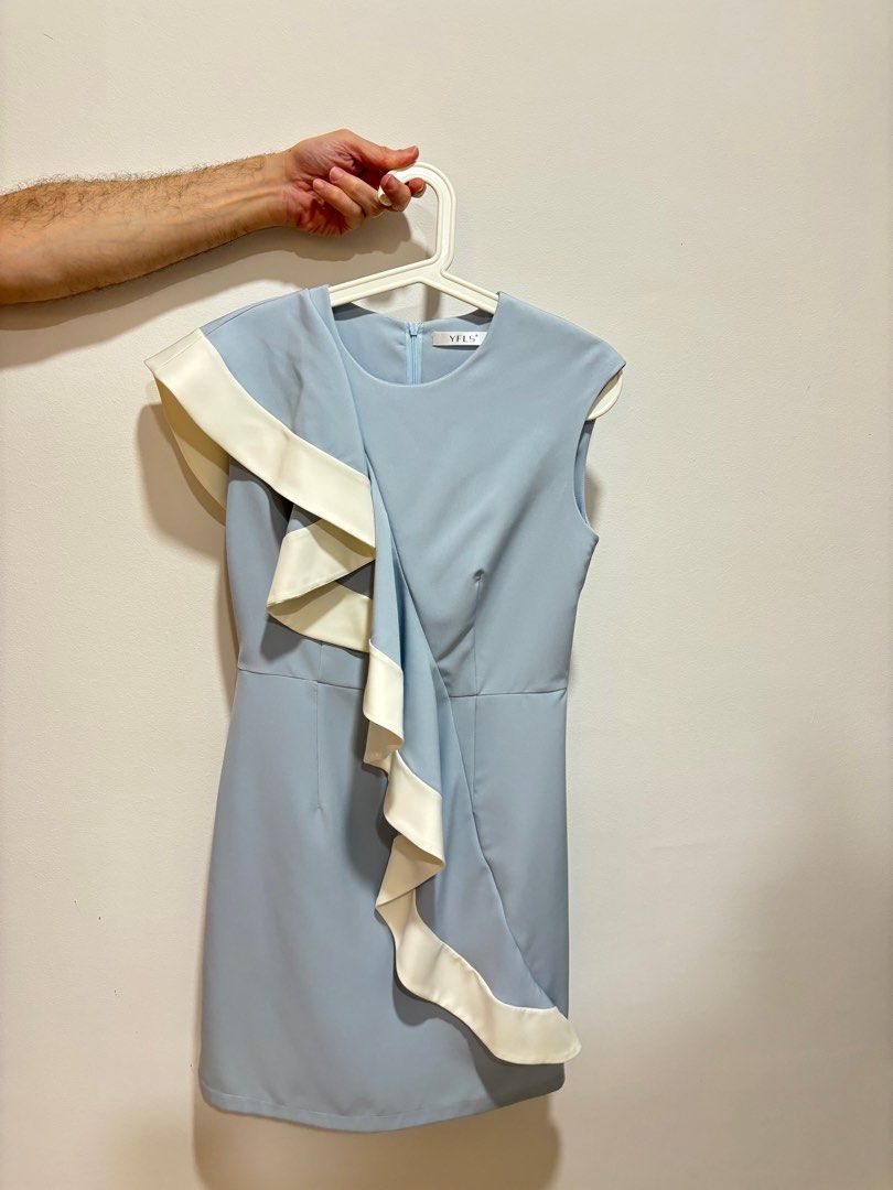 Korean style work dress baby blue Women s Fashion Dresses