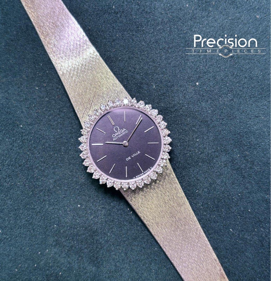 omega de ville white gold watch