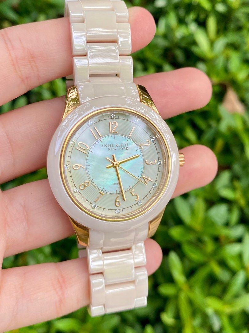 ORIGINAL Anne Klein Women s Crystals Mother of Pearl Pink