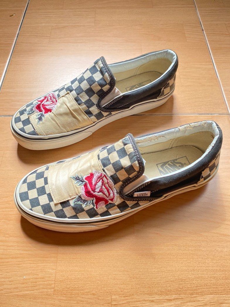 Original Vans Slip on Satin Patchwork Checkerboard