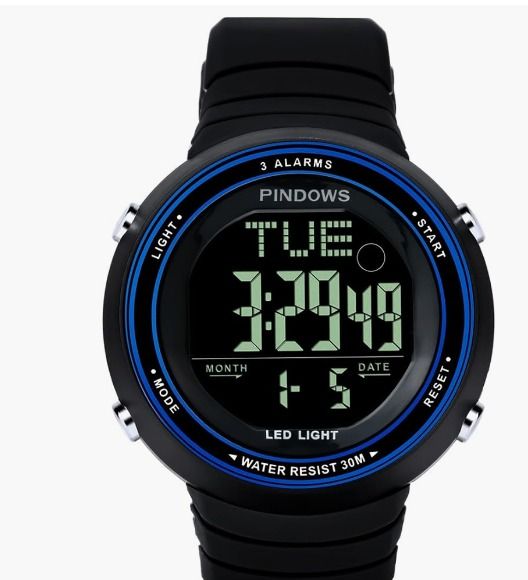 Mens digital hotsell waterproof watch