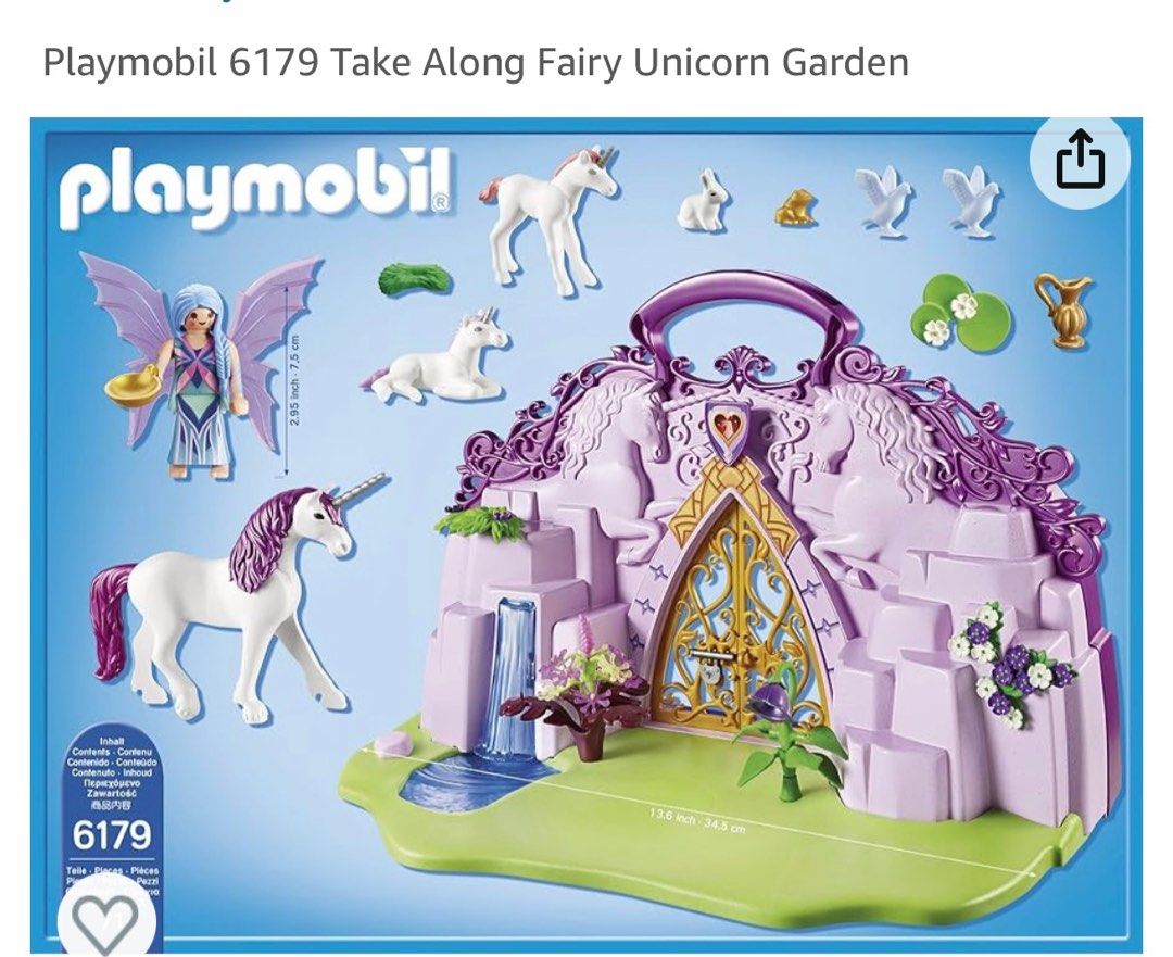 Playmobil 6179 take 2025 along fairy unicorn garden