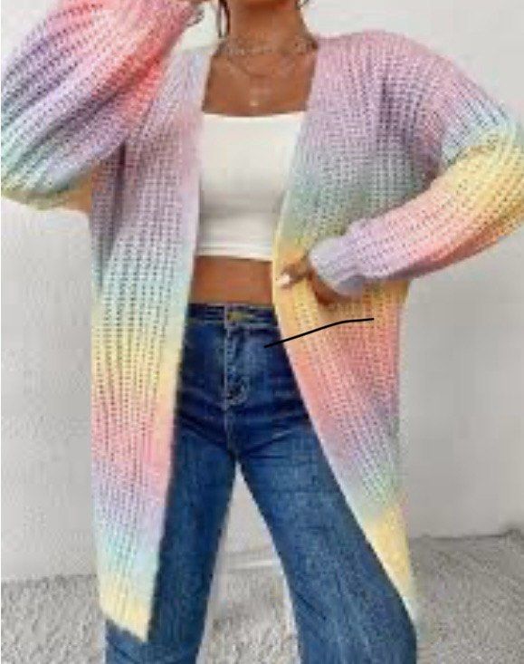Rainbow plus size cheap cardigans