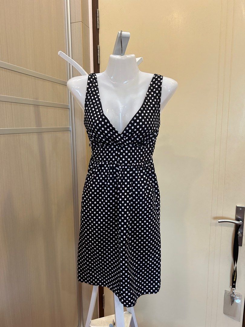 Black and white cheap polka dot sundress