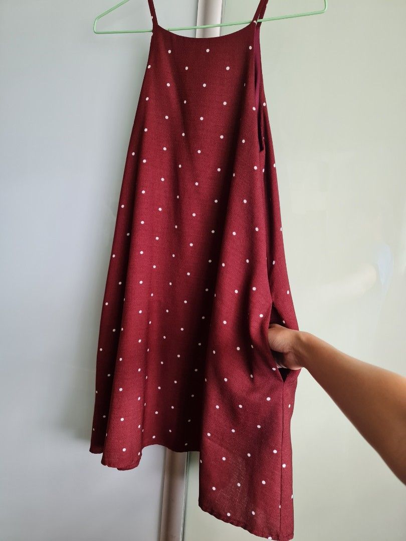 Red dress with dots hot sale