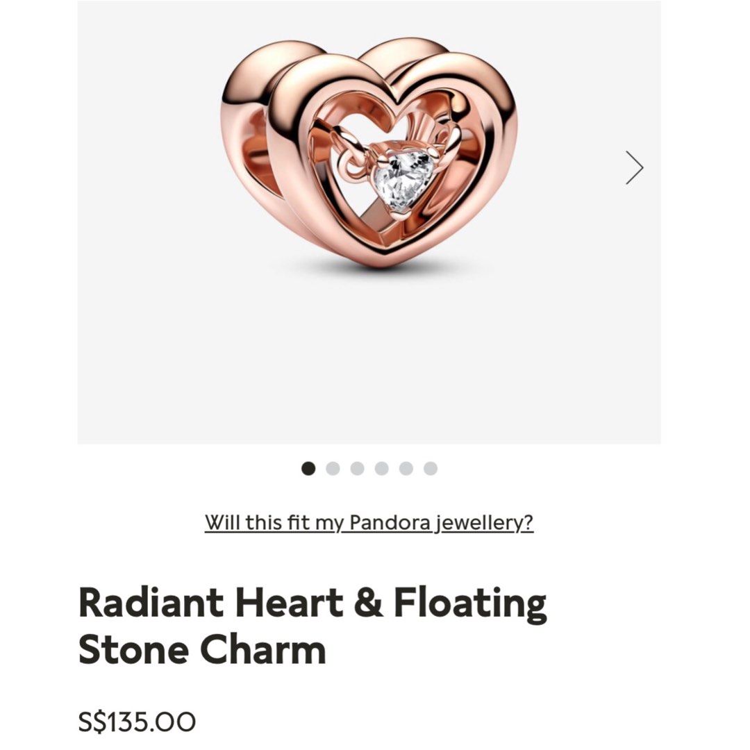 Radiant Heart & Floating Stone Charm