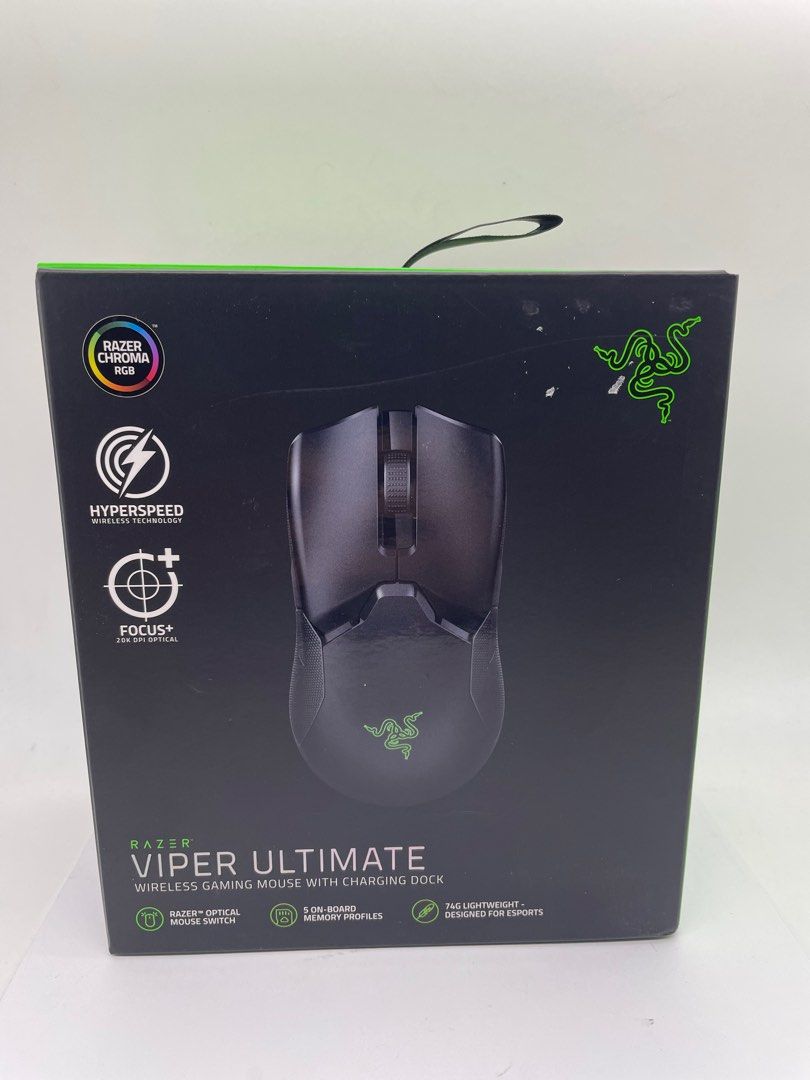  Razer Viper Ultimate Hyperspeed Lightest Wireless Gaming Mouse  & RGB Charging Dock: Fastest Switch - 20K DPI Optical Sensor - Chroma  Lighting - 8 Programmable Buttons - 70 Hr Battery : Electronics