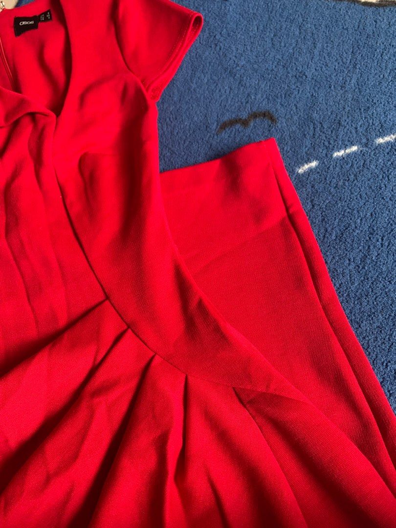 Red midi dress Asos Design Chinese new year dress