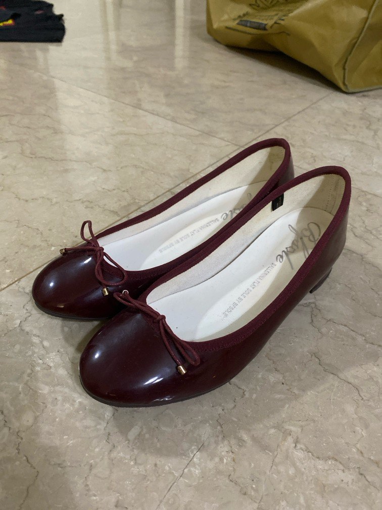 Red ballet flats with ribbon cheap